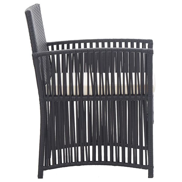 vidaXL Fauteuils de jardin avec coussins 2 pcs Noir R&eacute;sine tress&eacute;e
