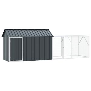 vidaXL Cage pour oiseaux avec stockage Anthracite 416,5 x 103 x 142 cm