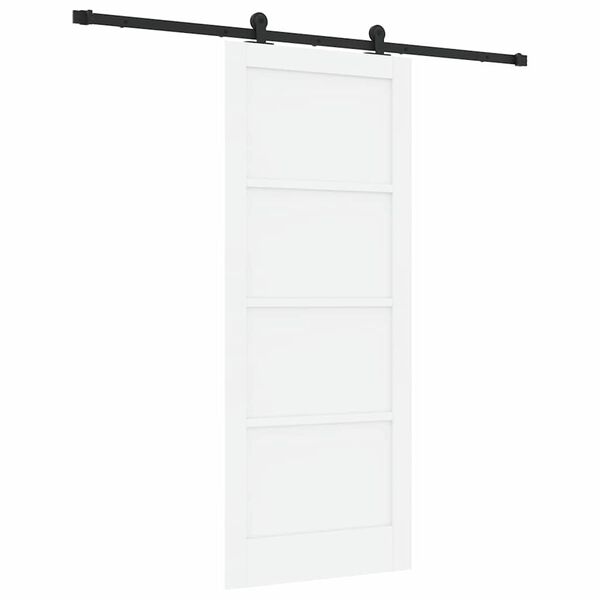 vidaXL Porte coulissante Blanc et Noir 83 x 202 cm Pin massif