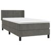 vidaXL Sommier &agrave; lattes de lit avec matelas Gris fonc&eacute; 100x200 cm
