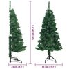 vidaXL Arbre de Noël artificiel d'angle Vert 120 cm PVC et métal