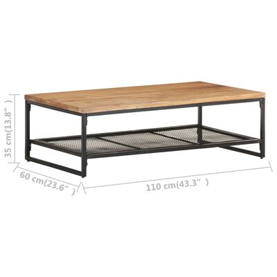 vidaXL Table basse 110x60x35 cm Bois d'acacia massif