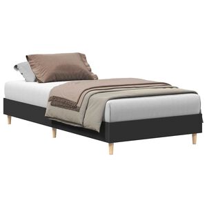 vidaXL Cadre de lit sans matelas noir 90x200 cm bois d'ing&eacute;nierie