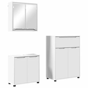vidaXL Ensemble de mobilier de salle de bain avec tiroir 3 pcs Blanc