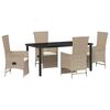 vidaXL Ensemble de salle &agrave; manger pour jardin 5 pc Beige polyrotin