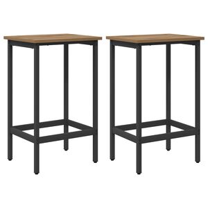 vidaXL Tabouret de bar 2 pc Ch&ecirc;ne artisanal 40 x 32 x 64 cm