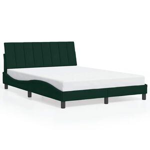 vidaXL Cadre de lit sans matelas Hanko vert fonc&eacute; 120x200 cm velours