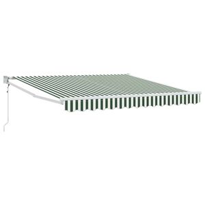vidaXL Auvent r&eacute;tractable Vert et blanc 350 x 250 cm