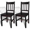 vidaXL Chaises &agrave; manger lot de 2 marron fonc&eacute; pin&egrave;de