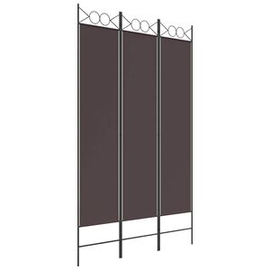 vidaXL Cloison de s&eacute;paration 3 panneaux Marron 120x200 cm Tissu