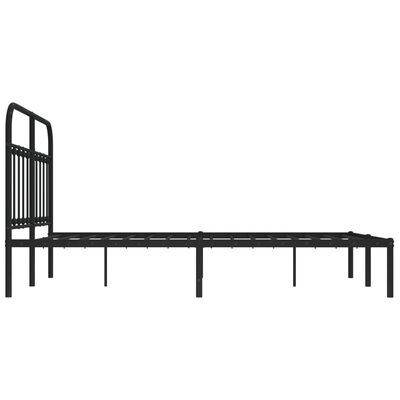 vidaXL Cadre de lit métal sans matelas avec tête de lit noir 135x190cm