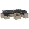vidaXL Salon de jardin 9 pcs avec coussins gris clair r&eacute;sine tress&eacute;e