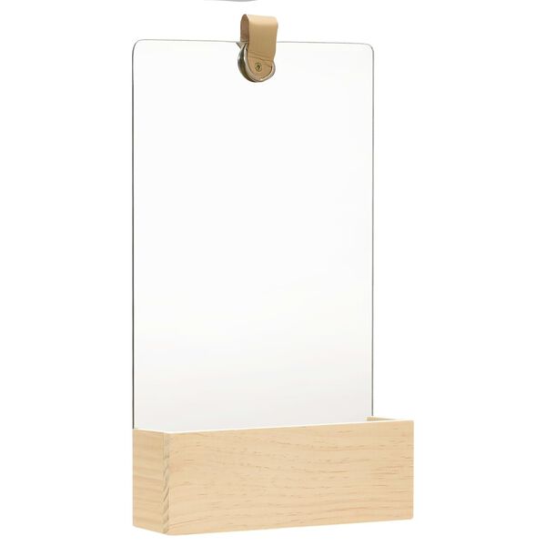 vidaXL Miroir mural Bois de pin massif 23x39,5 cm