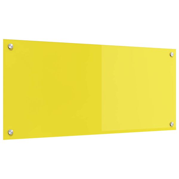vidaXL Protection de cuisine Jaune 90 x 40 cm verre tremp&eacute;