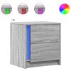 vidaXL Armoires de chevet et lumi&egrave;res LED 2 pcs sonoma gris
