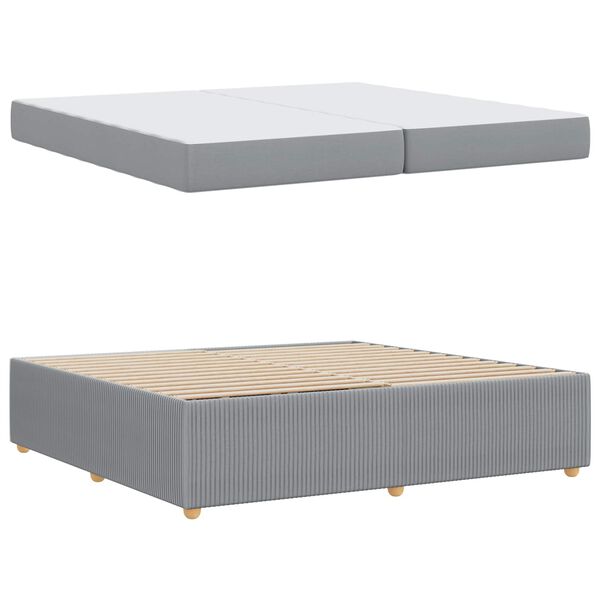 vidaXL Cadre de lit avec matelas Gris clair 200 x 200 cm tissu