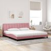 vidaXL Lit avec matelas Hanko rose 200x200 cm velours