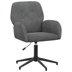 vidaXL Chaise de bureau pivotante 54 x 55 x 90 cm Gris fonc&eacute; Velours