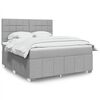 vidaXL Sommier &agrave; lattes de lit avec matelas Gris clair 180x200cm Tissu
