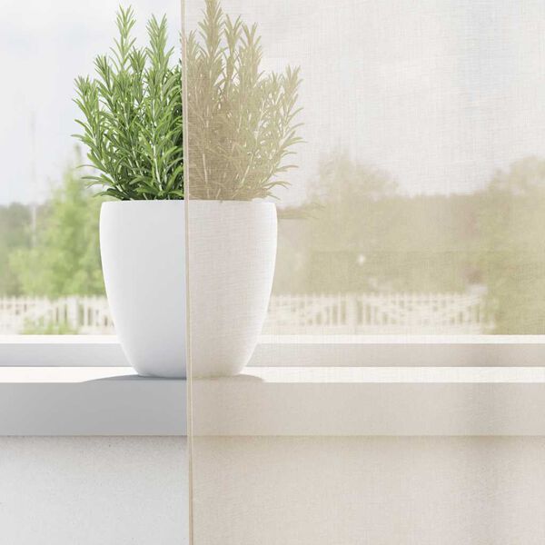 vidaXL Rideaux en voile avec passants 2 pcs cr&egrave;me