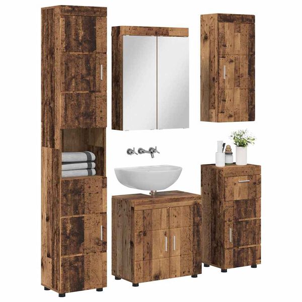 vidaXL Ensemble de mobilier de salle de bain TULUM Bois ancien