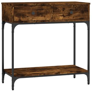 vidaXL Table console ch&ecirc;ne fum&eacute; 75x34,5x75 cm bois d'ing&eacute;nierie