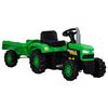 vidaXL Tracteur &agrave; p&eacute;dales avec remorque pour enfants Vert et noir