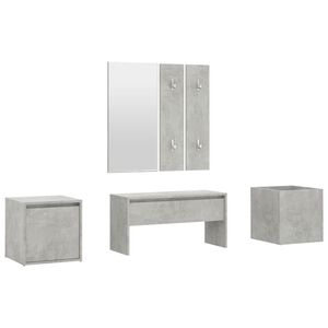 vidaXL Ensemble de meubles de couloir Gris b&eacute;ton Bois d'ing&eacute;nierie
