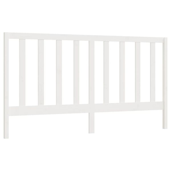 vidaXL T&ecirc;te de lit Blanc 206x4x100 cm Bois massif de pin