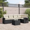 vidaXL Salon de jardin 6 pcs avec coussins noir r&eacute;sine tress&eacute;e