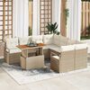 vidaXL Ensemble de canapé de jardin 9 pcs Beige Poly rotin