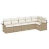 vidaXL Ensemble de canap&eacute; de jardin 6 pc Beige polyrotin