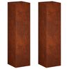 vidaXL Cache-pot de jardin 2 pc Rouill&eacute; 20 x 20 x 75 cm Acier patin&eacute;
