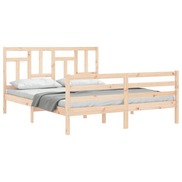 vidaXL Cadre de lit sans matelas 160x200 cm bois massif
