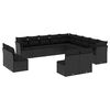 vidaXL Salon de jardin avec coussins 13 pcs noir r&eacute;sine tress&eacute;e