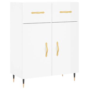 vidaXL Buffet Blanc brillant 69,5x34x90 cm Bois d'ing&eacute;nierie