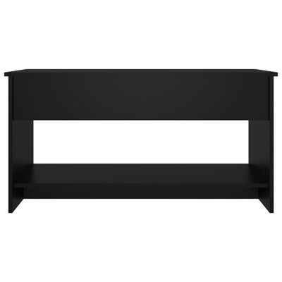vidaXL Table basse Noir 102x50x52,5 cm Bois d'ingénierie