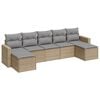 vidaXL Salon de jardin avec coussins 7 pcs beige r&eacute;sine tress&eacute;e