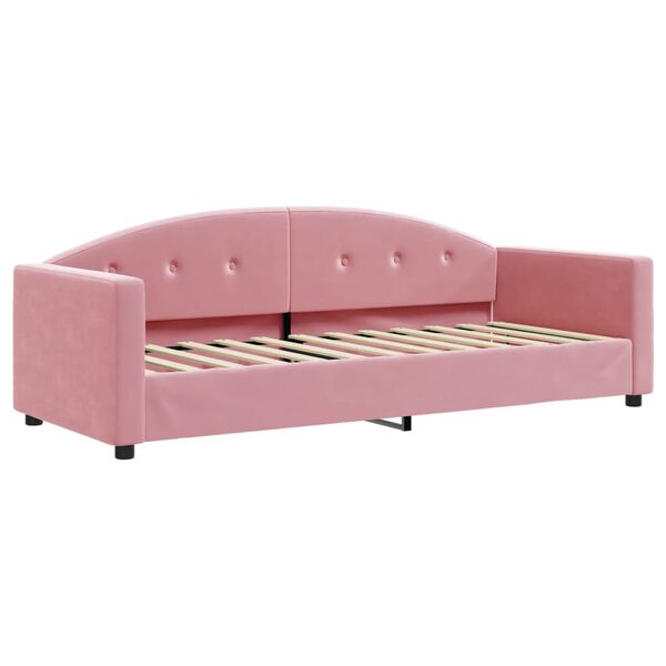 vidaXL Lit de jour avec lit gigogne et matelas rose 80x200 cm velours