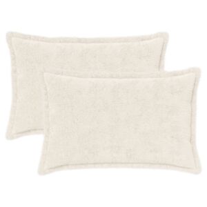 vidaXL Housse de coussin 2 pc HOUTEN Blanc 30 x 50 cm