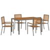 vidaXL Ensemble de salle &agrave; manger pour jardin 5 pcs Gris et marron