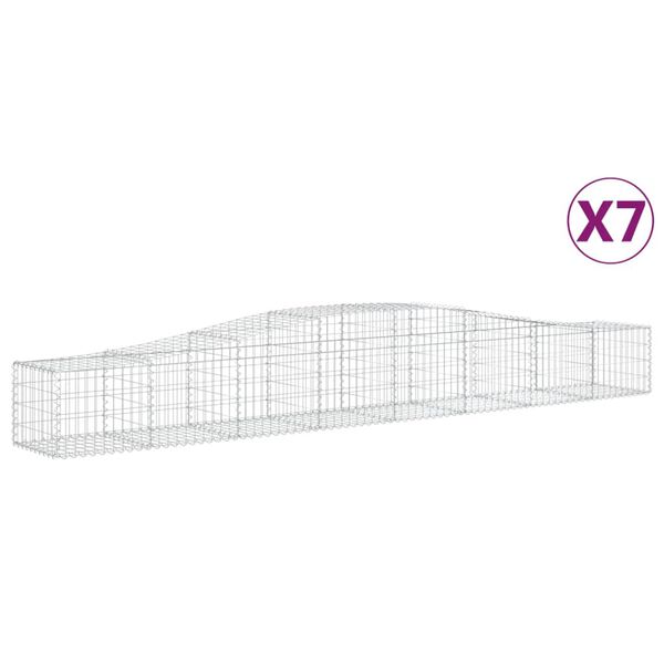 vidaXL Paniers à gabions arqués 7 pcs 400x50x40/60 cm Fer galvanisé