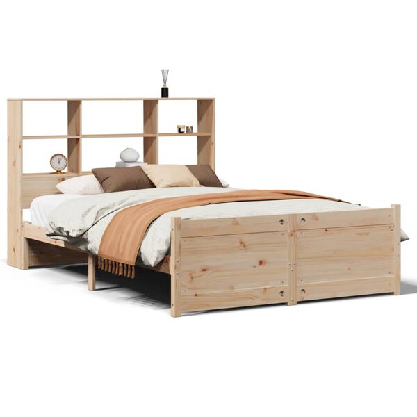 vidaXL Lit biblioth&egrave;que sans matelas 140x200 cm bois massif de pin