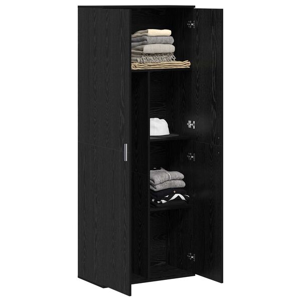 vidaXL Haut Armoire Ch&ecirc;ne noir 70 x 33,5 x 180 cm Bois d'ing&eacute;nierie