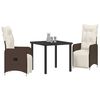 vidaXL Ensemble de salle &agrave; manger pour jardin 3 pcs Marron polyrotin