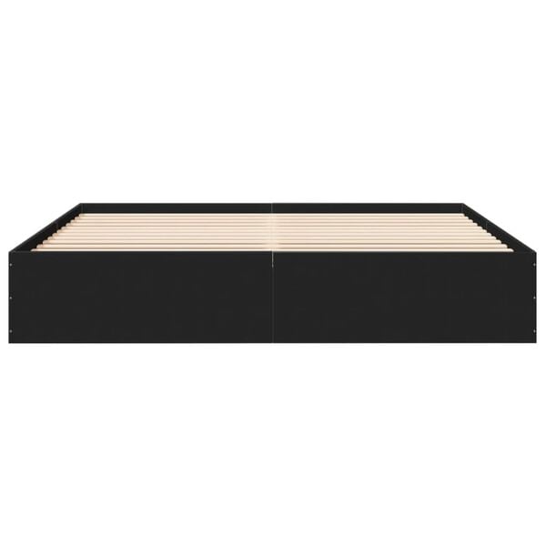 vidaXL Cadre de lit sans matelas noir 200x200 cm