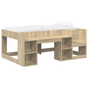 vidaXL Cadre de lit pour enfants avec rangement Ch&ecirc;ne Sonoma