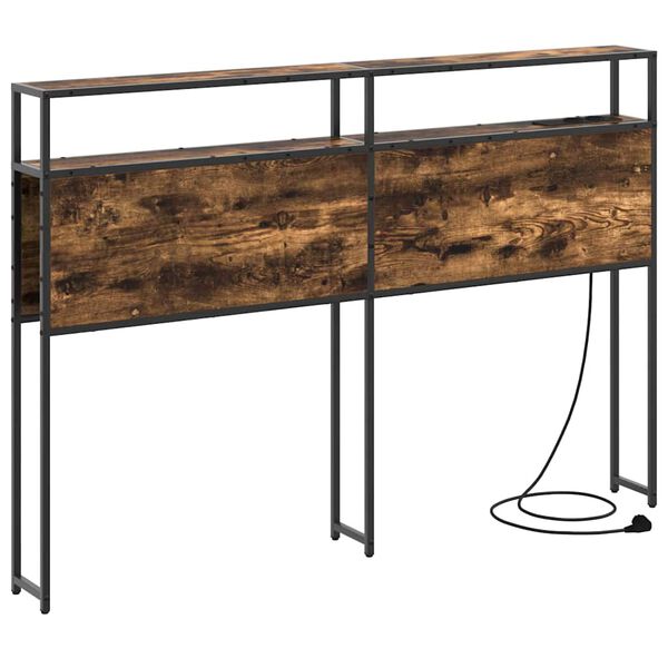 vidaXL T&ecirc;te de lit de rangement Ch&ecirc;ne fum&eacute; 135 cm Bois d'ing&eacute;nierie