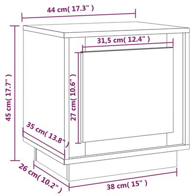 vidaXL Tables de chevet 2 pcs chêne fumé 44x35x45 cm bois d'ingénierie