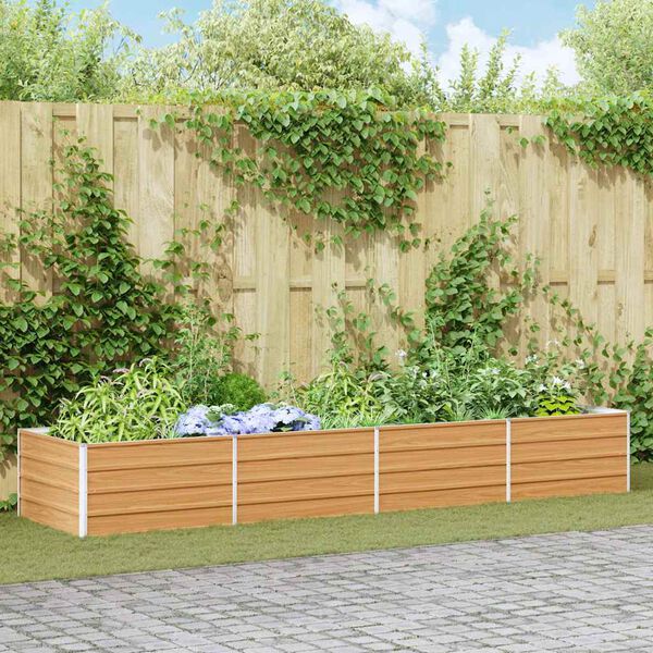 vidaXL Lit surélevé de jardin 320x80x45 cm Acier galvanisé Argenté